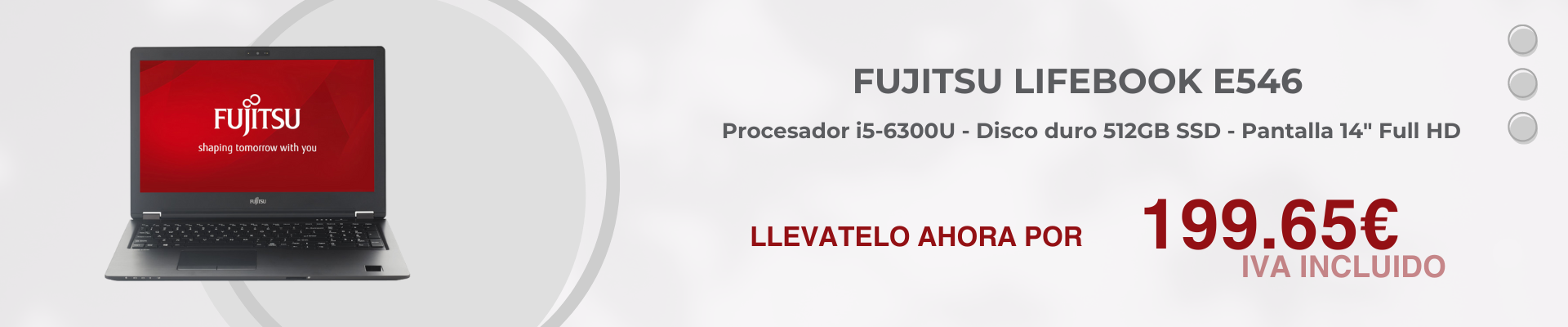llevate ahora un portatil reacondicionado fujitsu por 199.65