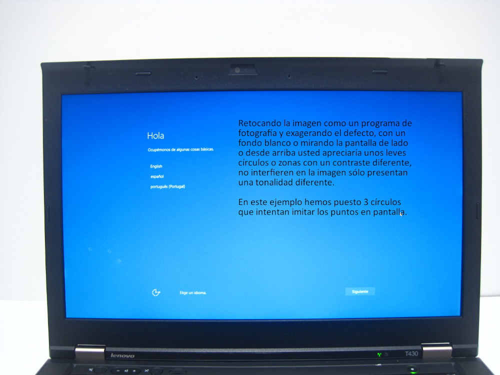 Lenovo thinkpad t430 pantalla puntos