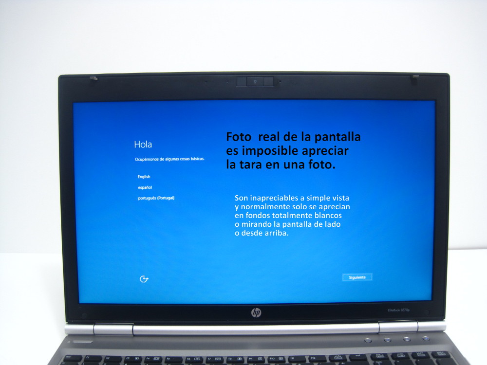 hp 8570p Pantalla real