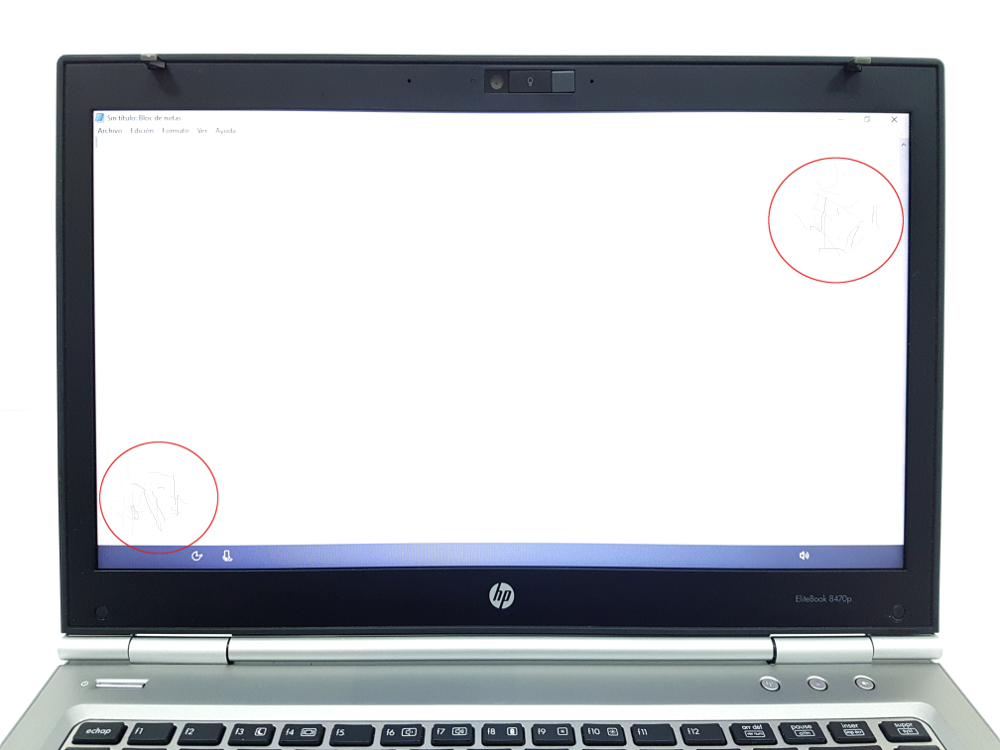 hp 8570p tara rayazitos transparentes varias