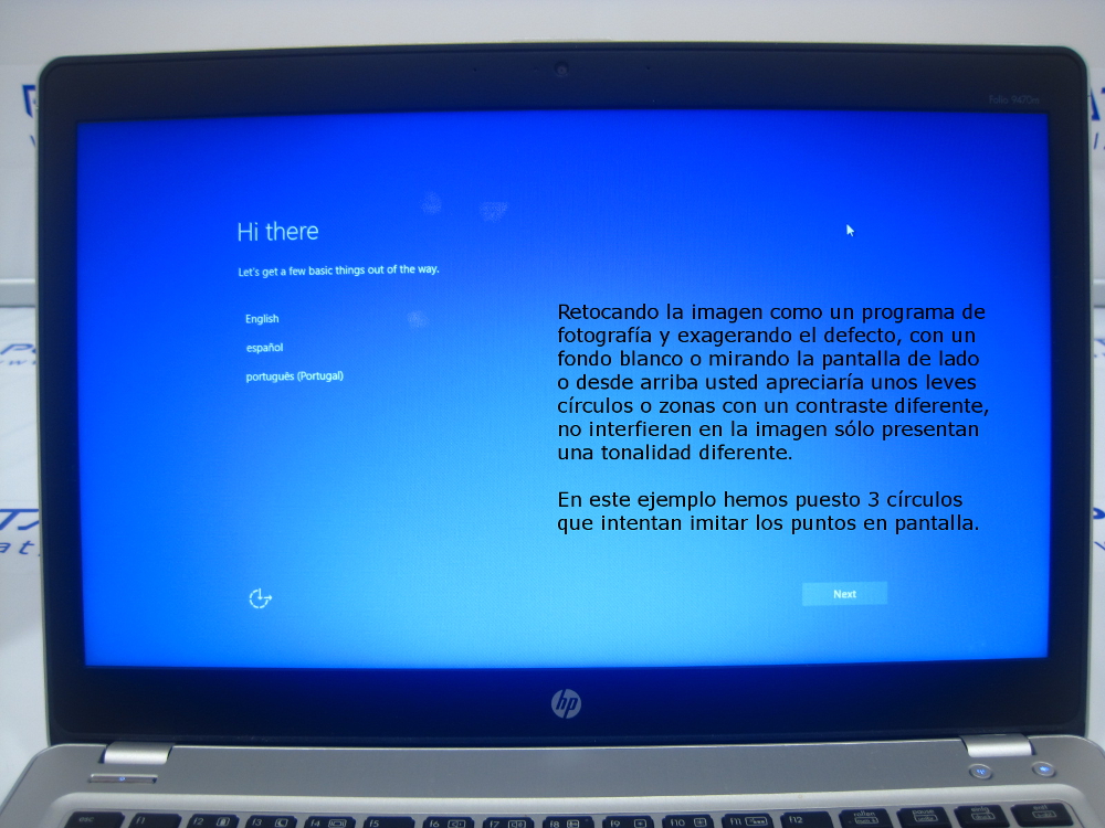 hp folio 9470m pantalla punto