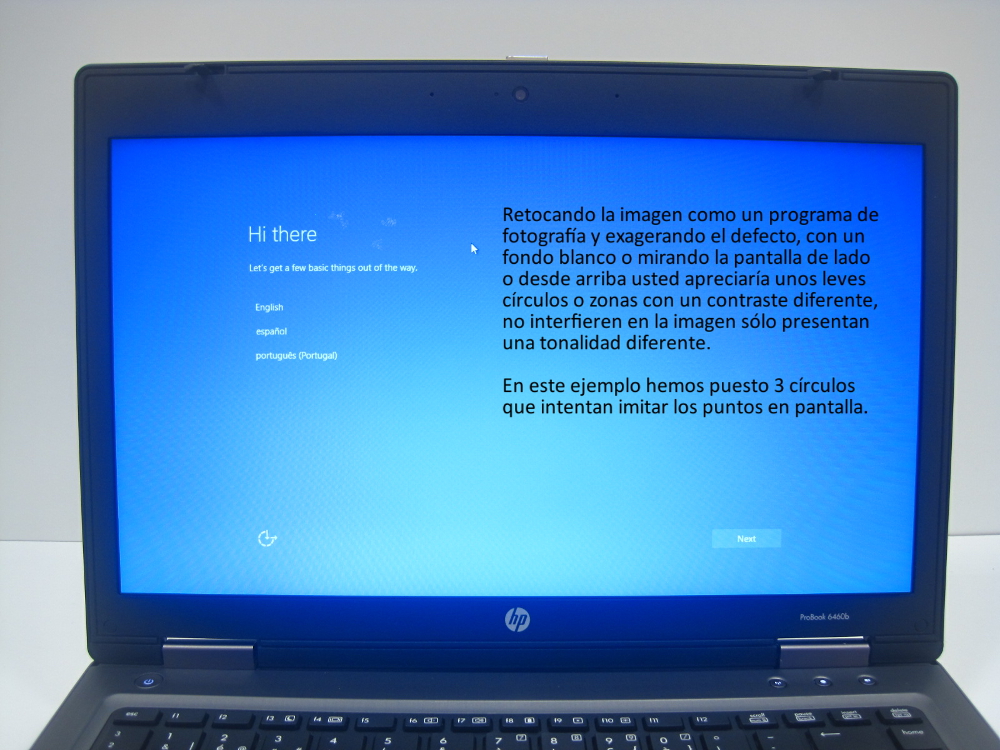 hp probook 6460b leve tara pantalla punto