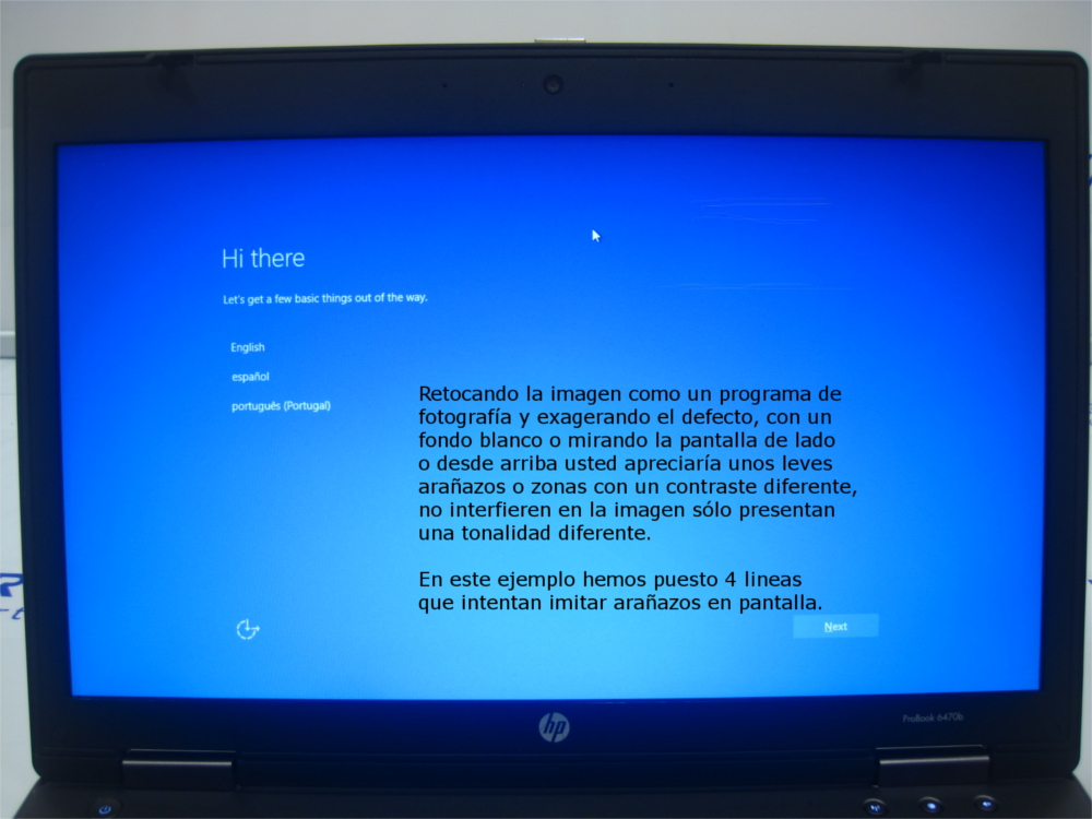 hp probook 6470b defecto pantalla aranado