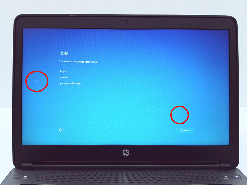 hp probook 840 G1 Pantalla 1 muesca punto blanco