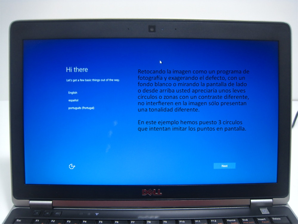 portatil segundamano E6220 pantalla defecto
