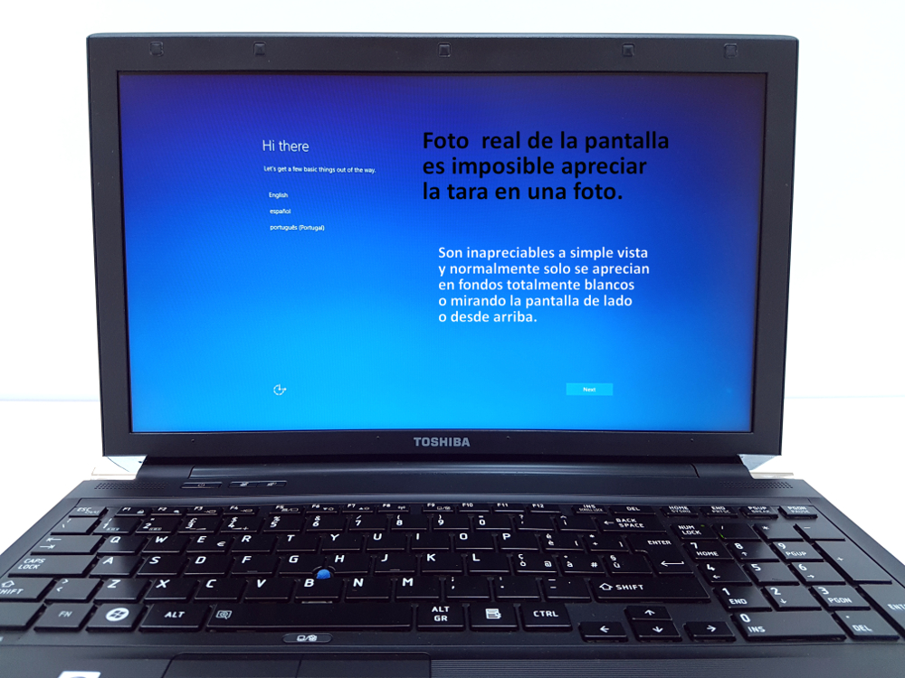 portatiles toshiba R850 pantalla real